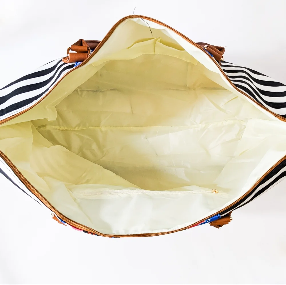 NWT Colorful Aztec Striped Large Beach Tote